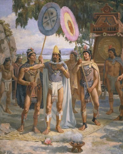 İmparator Montezuma II (c.1470-1520) Chapultepec
