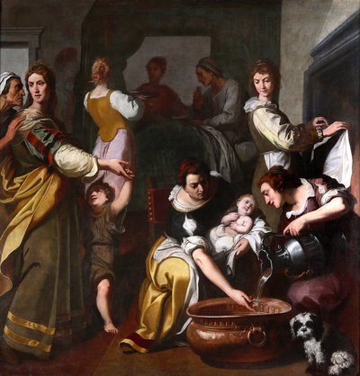 Meryem'in Hayatı: “” Meryem'in Doğuşu”” Tablosu, Daniele Crespi (1598-1630) 17. yüzyıl Museo della Basilica di Santa Maria Assunta, Gallarate, İtalya by Daniele Crespi