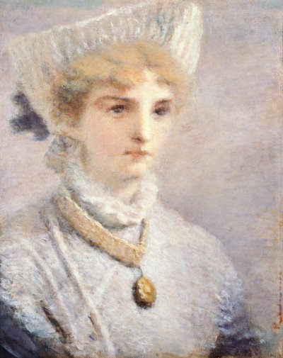 Beyazlı Kız Daniele Ranzoni (1843-1889) by Danielle Ranzoni