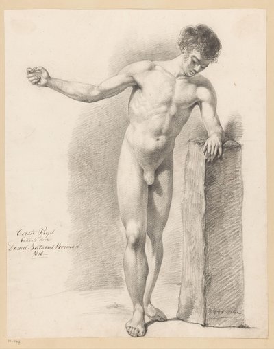 Önden bakıldığında çıplak erkek ayakta (1.lik ödülü 1818) by Daniël Batavus Voorman