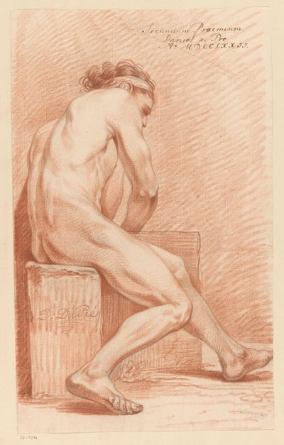Oturan Erkek Çıplak, Yan Görünüm (2. Ödül 1772) by Daniël Dupré