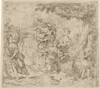 Eurydice bir yılan tarafından öldürüldü by Daniël Herreyns (I)