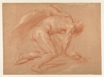 diz çökmüş erkek çıplak by Daniël Mijtens (II) (attributed to)