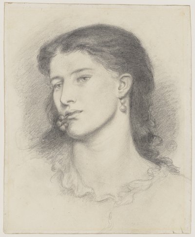 Aggie (makine dokuma kağıdı üzerine kurşun kalem) by Dante Gabriel Charles Rossetti