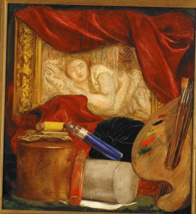 Şişeler (panel üzerine monte edilmiş gemide yağ) by Dante Gabriel Charles Rossetti
