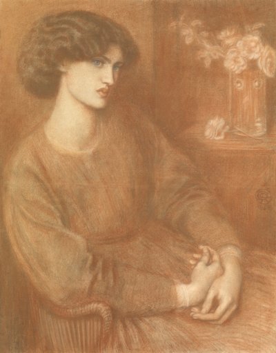 Jane Morris, 1868 (renkli tebeşirler) by Dante Gabriel Charles Rossetti
