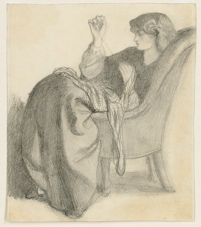 Lachesis: Sandalye Dikişinde Oturan Jane Morris Çalışması, 1860