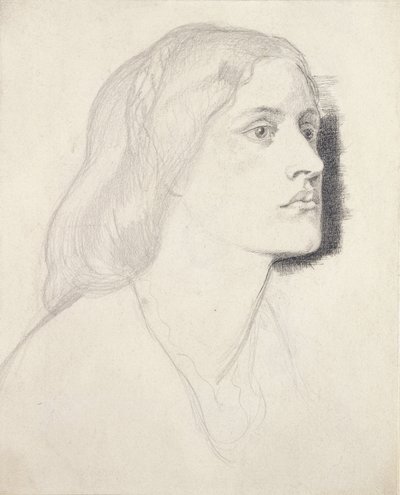 Bayan Ruth Herbert'in Portresi, Muhtemelen 1858 (beyaz kağıt üzerine kalem ve siyah mürekkepli grafit) by Dante Gabriel Charles Rossetti