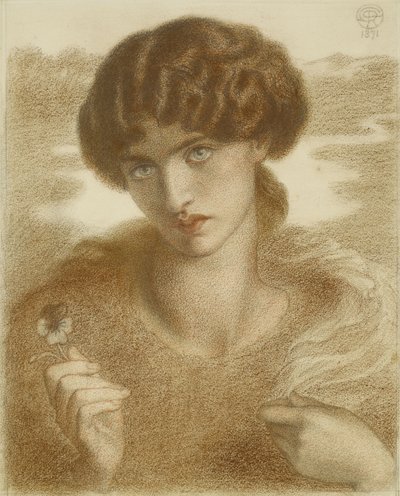 "Su Söğüt" için Çalışma, 1871 by Dante Gabriel Charles Rossetti