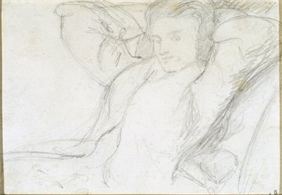 Oturan Kadının Çalışması, 1860 (kağıt üzerinde grafit) by Dante Gabriel Charles Rossetti