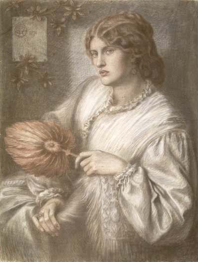 Yelpazeli Kadın, 1870 by Dante Gabriel Charles Rossetti