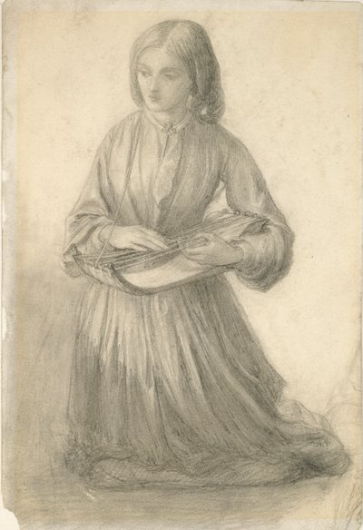 Yaylı Enstrüman çalan Elizabeth Siddal, c1852 by Dante Gabriel Rossetti