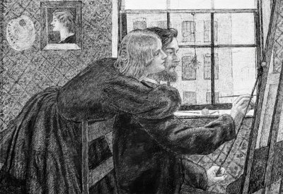Fanny Cornforth ve G.P.Boyce by Dante Gabriel Charles Rossetti