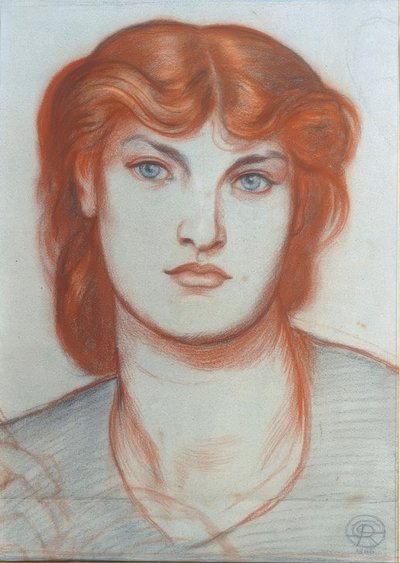 Queen of Hearts için Çalışma by Dante Gabriel Charles Rossetti
