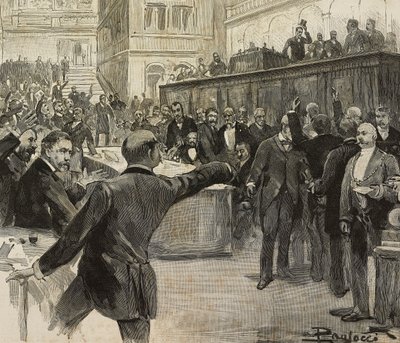Banka Sorumlulukları soruşturmasından sorumlu Yediler Komitesi'nin (Comitato dei Sette) raporunu okuduktan sonra Temsilciler Meclisi'nde tartışma çıktı, 23 Kasım by Dante Paolocci