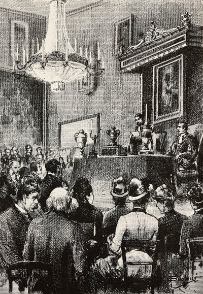 San Marino Cumhuriyeti'nde Vekillerin Seçimi, L'Illustrazione Italiana'dan Dante Paolocci'nin çiziminden gravür, No 44, 2 Kasım by Dante Paolocci