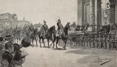 Kral Umberto I'in doğum günü için Makao'da Askeri Geçit Töreni, 14 Mart by Dante Paolocci