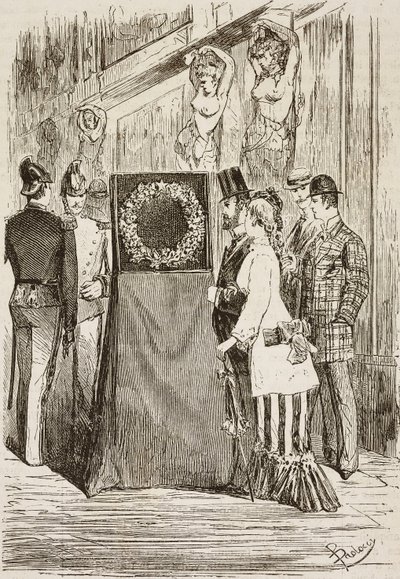 Charles Albert'e çelenk Capitoline tepesinde sergileniyor, Roma, İtalya, L'Illustrazione Italiana'dan Dante Paolocci'nin gravürü, No 41, 6 Ağustos by Dante Paolocci