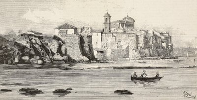 Neptün'ün görünümü, İtalya, L'Illustrazione Italiana'dan Dante Paolocci'nin çiziminden gravür, No 12, 23 Mart by Dante Paolocci