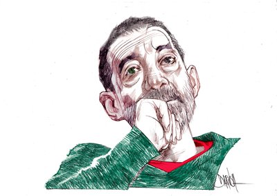 Emanuele Trevi, 2021 (dijital renkli kalem çizimi) by Dariush Radpour