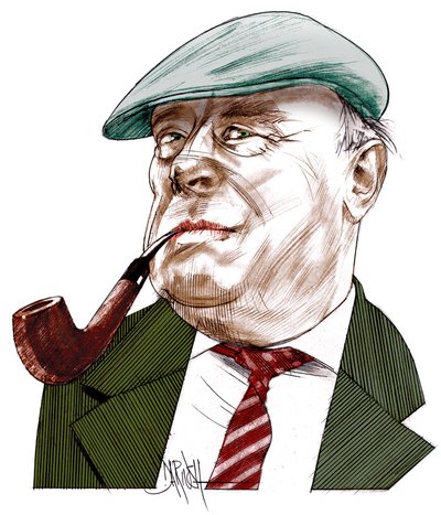 Ernst Von Salamon, 2021 (dijital renkli kalem çizimi) by Dariush Radpour