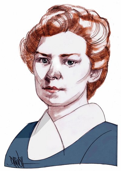 Ethel Lilian Boole Voynich, 2013 (dijital renkli kalem çizimi) by Dariush Radpour