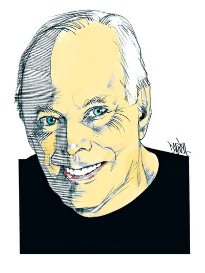 Giorgio Armani, 2023 (dijital renkli kalem çizimi) by Dariush Radpour