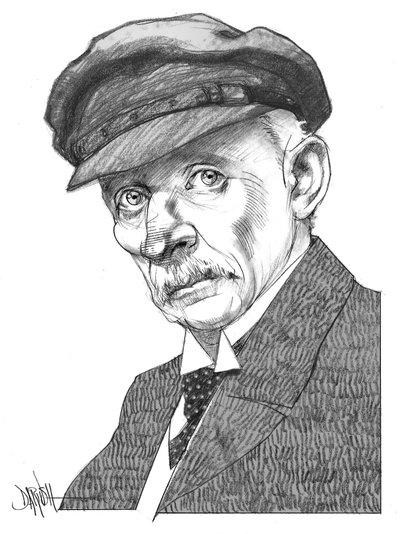 Gustav Meyrink, 2024 (dijital renkli kalem çizimi) by Dariush Radpour