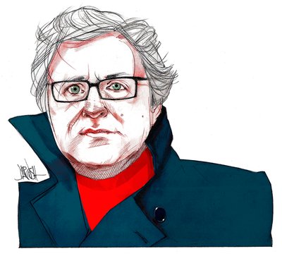 Michel Onfray (dijital renkli kalem çizimi) by Dariush Radpour