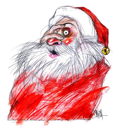 Noel Baba, 2008 (dijital renkli kalem çizimi) by Dariush Radpour