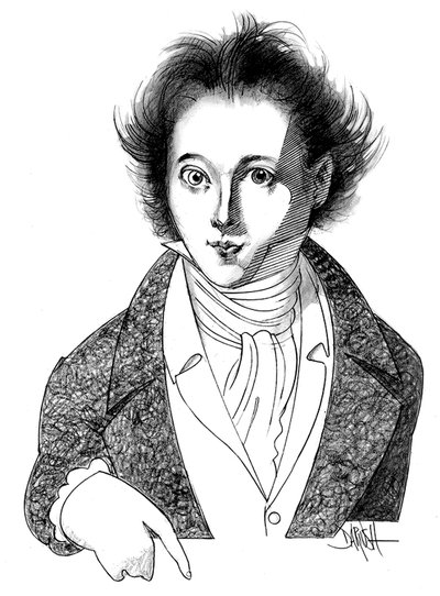 Vincenzo Bellini, 2011 (karakalem) by Dariush Radpour