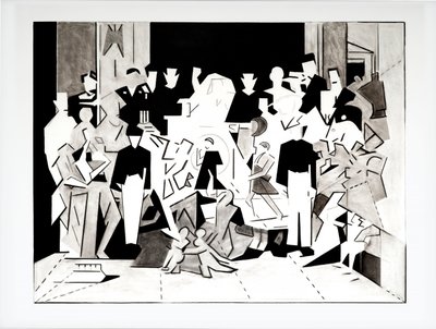 Ballad of Charles and Di versiyon 2, 2018 (kağıt üzerine karakalem) by Darren Coffield