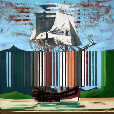 Bark Endeavour, 2019 (tuval üzerine akrilik) by Darren Coffield