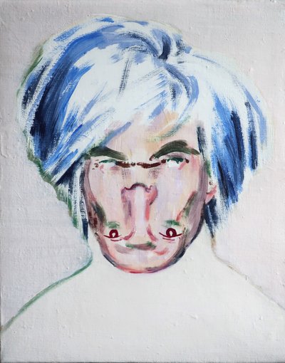 Şok Kafalı Warhol, 2013 (tuval üzerine akrilik) by Darren Coffield