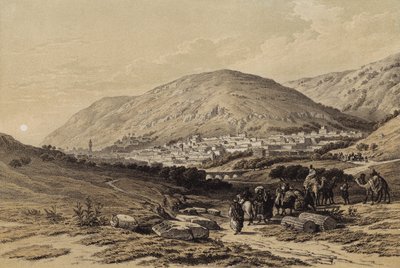 Nablous, Kadim Şekem (renkli taş) by David (after) Roberts