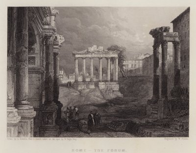 Roma, Forum (renkli taş) by David (after) Roberts