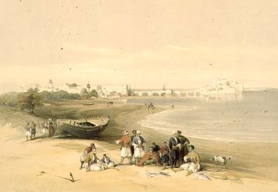 Sarda, antik Sidon, 28 Nisan 1839, Louis Haghe (1806-85) pub tarafından oyulmuş 
