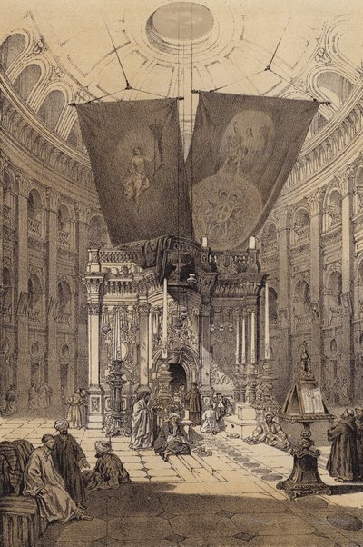 Kutsal Kabir Tapınağı (renkli taş) by David (after) Roberts