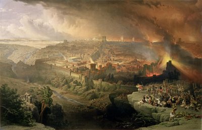MS 70'de Kudüs'ün Yıkımı, Louis Haghe (1806-85) tarafından oyulmuş (litho) by David (after) Roberts