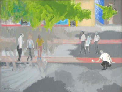St Jean'de Boule oynamak, 2008 (tuval üzerine yağlı boya) by David Alan Redpath Michie