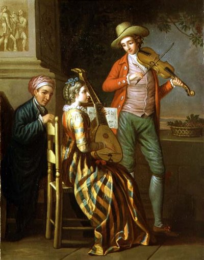 Napoliten Müzik Partisi, c.1775 (tuval üzerine yağlı boya) by David Allan
