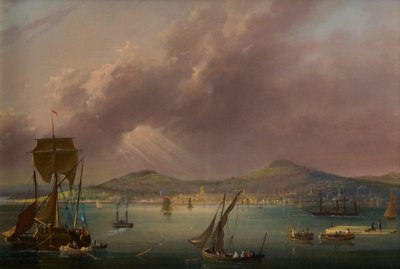 Nehirden Dundee, 1835 dolayları (tuval üzerine yağlı boya) by David Angelo Andrews