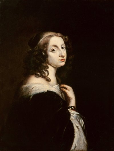 Christina, İsveç Kraliçesi, c.1650 (bakır üzerine yağ) by David Beck
