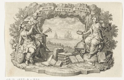 Merkür, Minerva ve Adalet ile Vinyet by David Coster