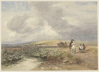 Gezginlerle manzara by David Cox (I)