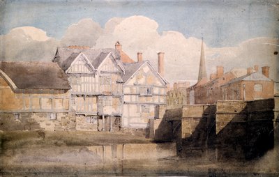 Eski Evler ve Wye Köprüsü, Hereford, 1820 by David Cox