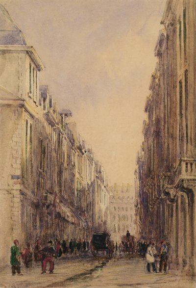 Rue Vivienne, Paris (kağıt üzerinde wc) by David Cox