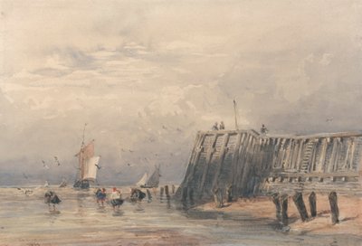 Bir İskeleden Yelkenli Mavnalar ve Karidesler by David Cox