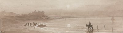 Sahil, Harlech Kalesi ile Gün Batımı by David Cox
