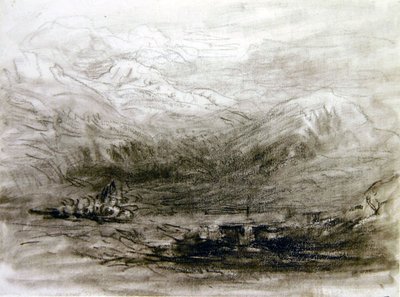 Snowdonia (kağıt üzerinde siyah tebeşir) by David Cox